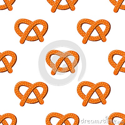 seamless bretzel pattern. vector illustration on a white background Vector Illustration