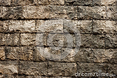 Seamless Bricks Stone wall elevation Stock Photo