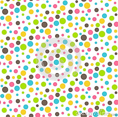 Seamless Bright Abstract Dots Chaos Pattern Vector Illustration