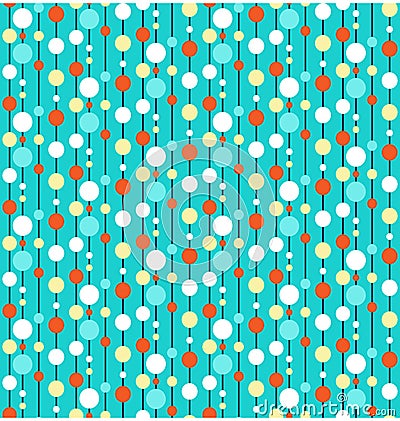 Seamless bright fun abstract vertical pattern with circles Vector Illustration
