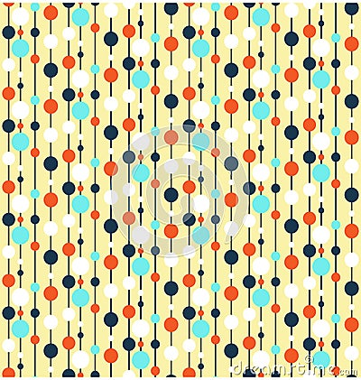 Seamless bright fun abstract vertical pattern with circles Vector Illustration