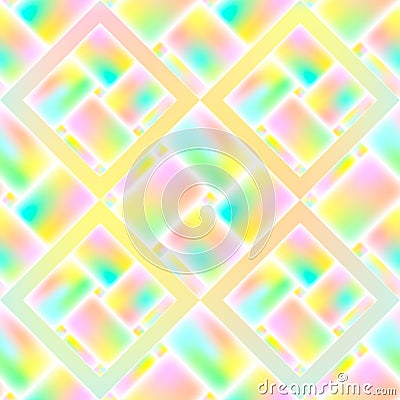 Seamless bright geometric repeating pattern of rhombuses and rectangles. Vector. Cartoon Illustration