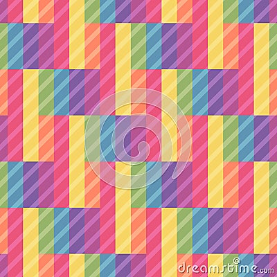 Seamless bright pattern of rectangles. Overlay texture pattern. Vector Illustration