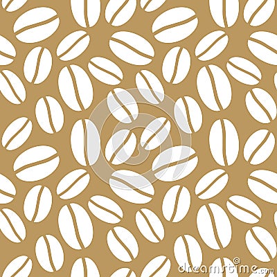 Seamless Brown Coffee Beans Background Stock Photo