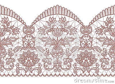 Seamless brown lace Vector Illustration