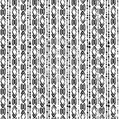 Seamless brushpen doodle pattern grunge texture.Trendy modern in Vector Illustration