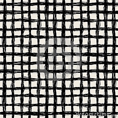 Seamless brushpen doodle pattern grunge texture.Trendy modern in Vector Illustration