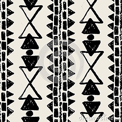 Seamless brushpen doodle pattern grunge texture.Trendy modern in Vector Illustration