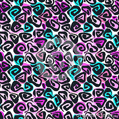 Seamless brushpen textile doodle pattern grunge texture Stock Photo