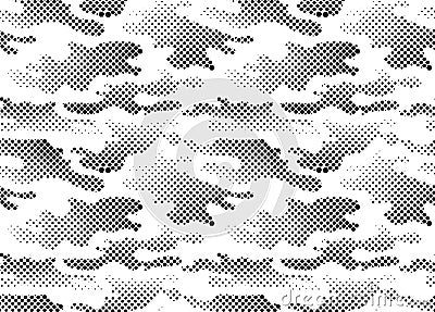 Seamless Camouflage halftone abstract pattern, Military Camouflage repeat pattern design for Army background, printing clothes, Vector Illustration