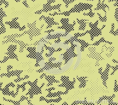 Seamless Camouflage halftone abstract pattern, Military Camouflage repeat pattern design for Army background, printing clothes, Vector Illustration