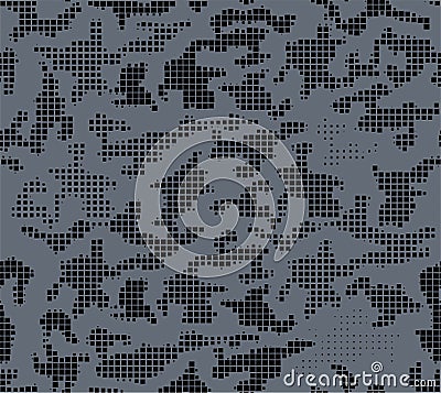 Seamless Camouflage halftone square abstract pattern, Military Camouflage repeat pattern design for Army background, printing Vector Illustration