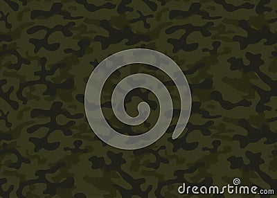 Seamless camouflage pattern. Khaki texture, vector illustration. Camo print background military style backdrop Vector Illustration