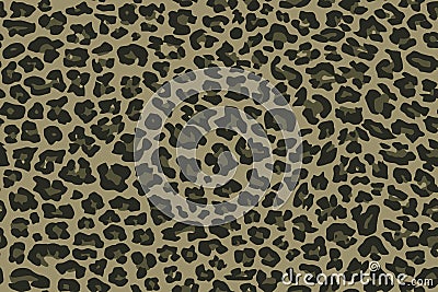 Seamless camouflage pattern leopard. Khaki green texture, vector illustration. Vector Illustration