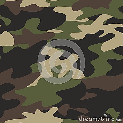 Seamless Camouflage pattern military background Vector Illustration