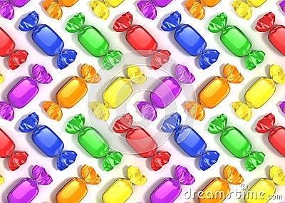 Seamless candy 3d background Cartoon Illustration