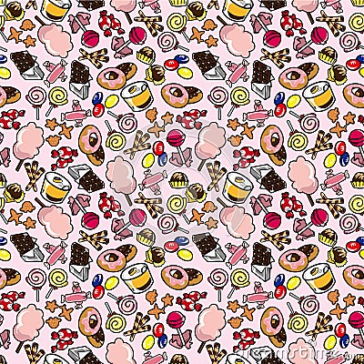 Seamless candy pattern Vector Illustration