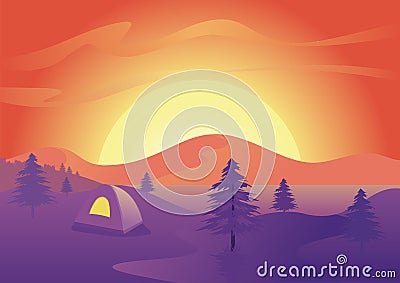 Seamless cartoon background with Orange - purple color Stock Photo