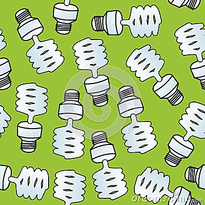 Seamless Cartoon CF Bulbs Vector Illustration