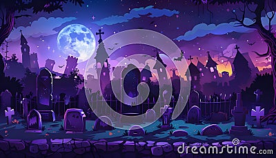 Landscape with graves and crypts Stock Photo