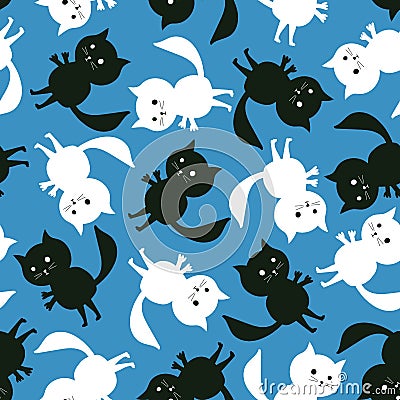 Seamless cat pattern Stock Photo