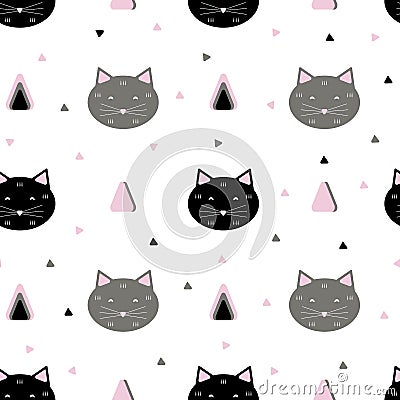 Seamless cats pattern Vector Illustration