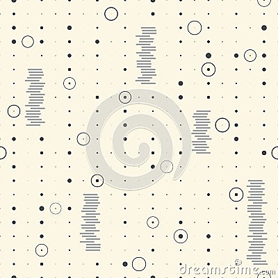 Seamless Chaotic Pattern. Minimal Geometric Background Vector Illustration