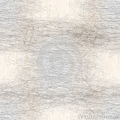 Seamless checkered pattern with chaotic netting square elements in grey and beige colors on white background Vector Illustration