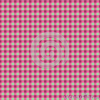 Seamless checkered pattern with hand drawn gingam raspberry and mustard checks Vector Illustration