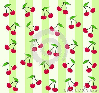 Seamless cherry background Stock Photo