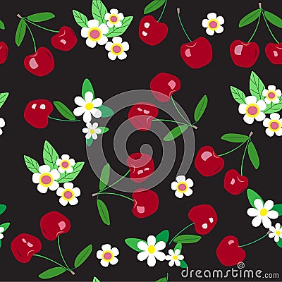 Seamless cherry pattern Vector Illustration