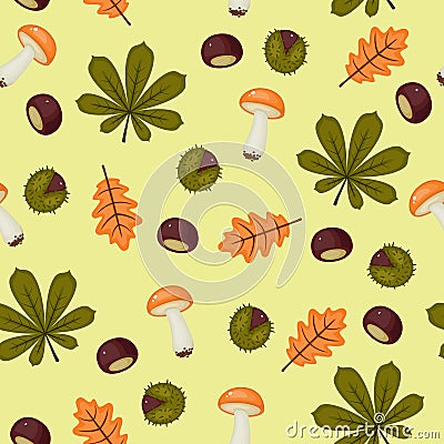 Seamless chestnuts wallpaper Vector Illustration