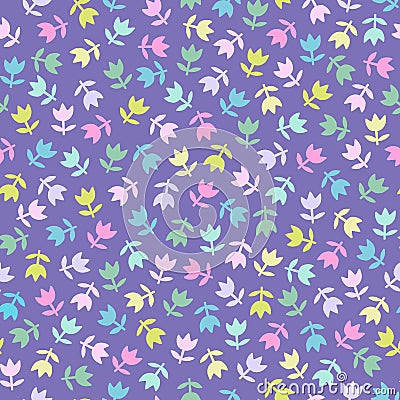 Seamless children`s floral pattern Vector Illustration