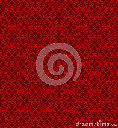 Seamless Chinese style oval shape cross line window tracery pattern background. Vector Illustration