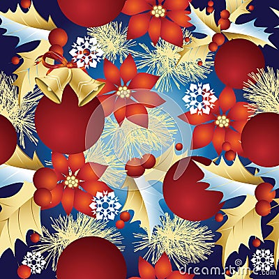 Seamless Christmas pattern Vector Illustration