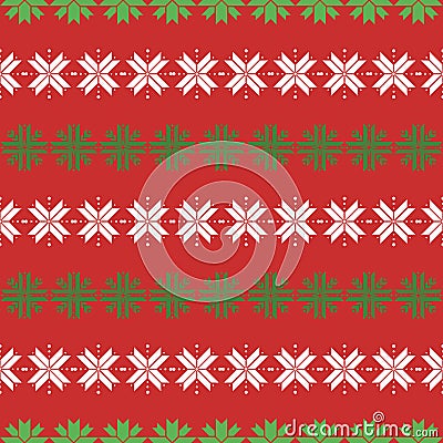 Seamless christmas pattern with snowflakes. traditional sweater pattern Vector Illustration