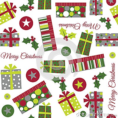 Seamless Christmas Present Illustration Vector Illustration