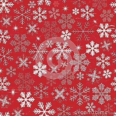 Seamless Christmas Snowflakes Background Vector Illustration