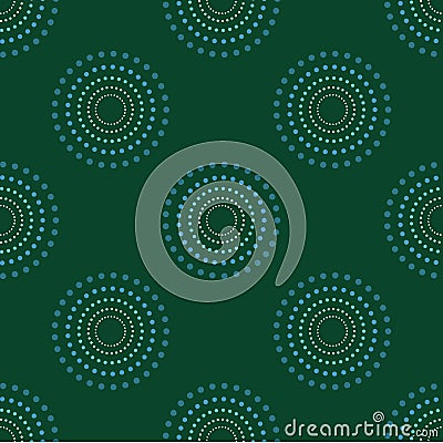 Seamless Circle Dots Green Background Abstract Pattern Dark 1 Vector Illustration