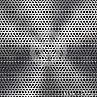 Seamless Circle Perforated Metal Grill Texture Vector Illustration