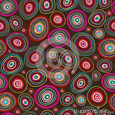 Seamless circles hand-drawn pattern Vector Illustration