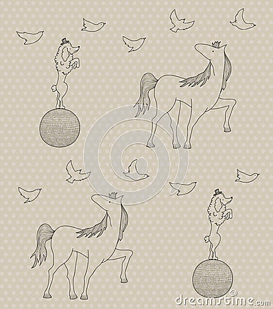 Seamless circus pattern Vector Illustration