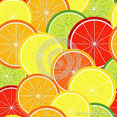 Seamless citrus pattern Vector Illustration