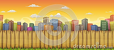 Seamless City Landscape Background Vector Illustration