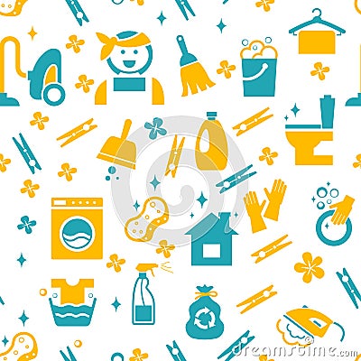 Seamless cleaning pattern Vector Illustration