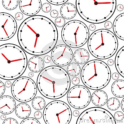 Seamless the clock pattern for background. Vector Vector Illustration