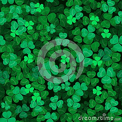 Seamless clover leaves background Stock Photo