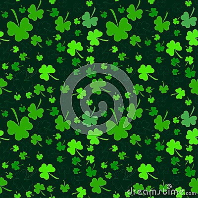 Seamless clover pattern on Patrick's Day Stock Photo