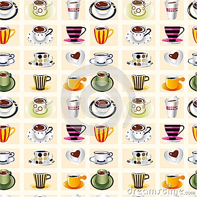 Seamless coffee pattern Vector Illustration