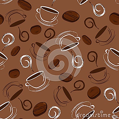 Seamless coffee pattern Vector Illustration